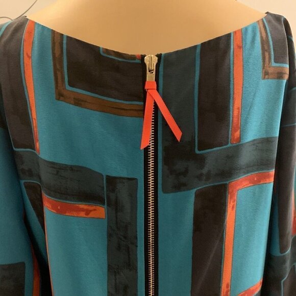 Eliza J. Sz 8. Lined Full Back Zip Shift Sheath Dress. Contrasting Band. B56 - Picture 7 of 10